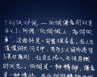 低调代表什么意思