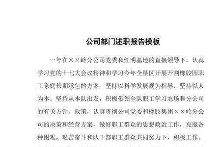 述职报告的内容