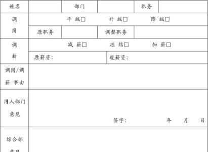 职级晋升调岗原因
