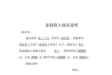 家庭经济情况简述30字