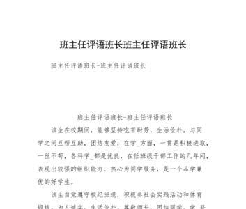 毕业鉴定班长评语50字