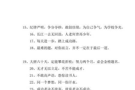 中考冲刺口号16字