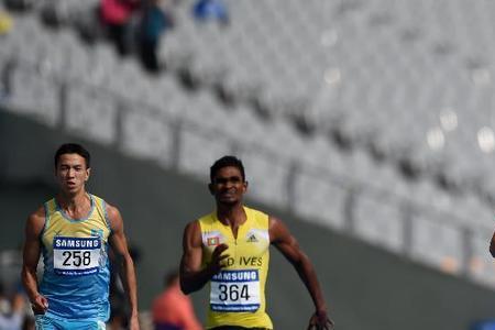 仁川亚运会男子100米前三名