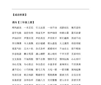 而在第三位的成语是那些
