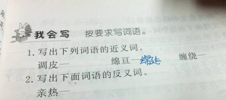淘气的反义词是什么标准答案