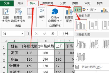 excel相隔两列如何设置三维簇柱形图
