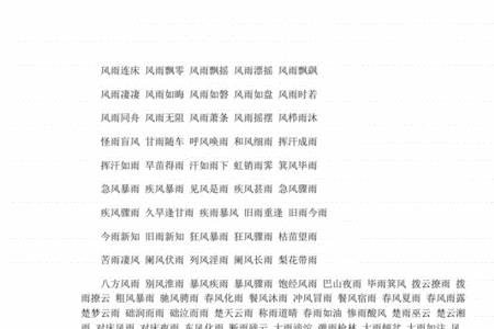 雨水的合成词语