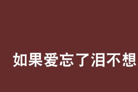 如果爱忘了文案