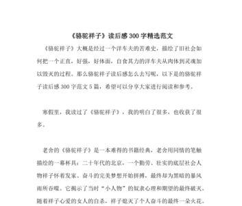骆驼祥子第三四章感悟