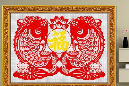 剪纸鱼图挂在客厅哪好