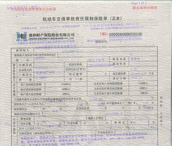 摩托车交强险保单长什么样子
