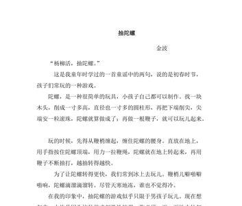 抽陀螺这个故事主要讲了什么