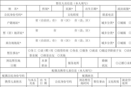 外来人口登记哪些信息