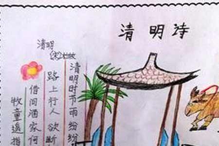 清明节的画上面写什么