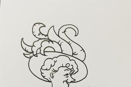坐在树枝上的小孩简笔画