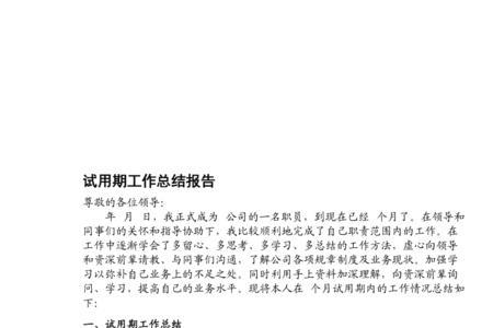 机修工试用期总结怎么写