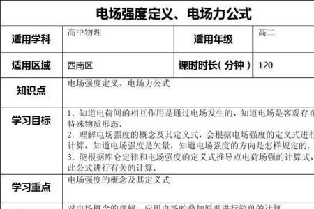 电极板间的电场强度公式