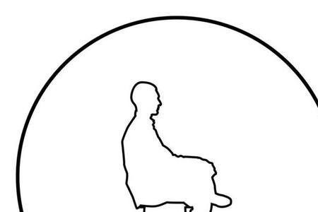 坐在板凳上的小男孩简笔画