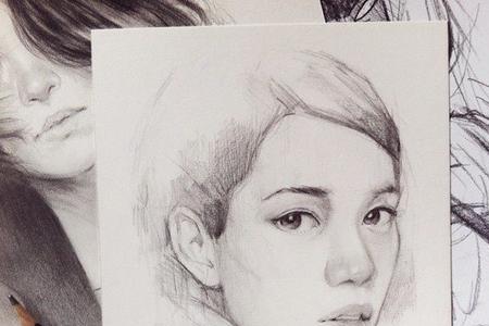 画一个十岁的女孩子画像用铅笔
