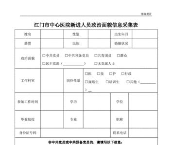 政治面貌没有怎么填写