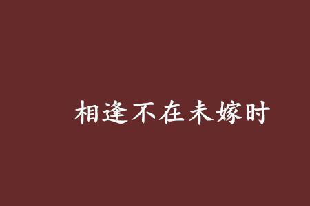 相逢只恨未嫁时啥意思