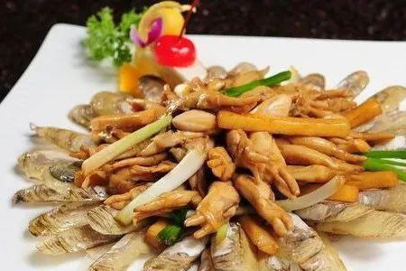 饭店炒竹蛏怎么摆得这么整齐