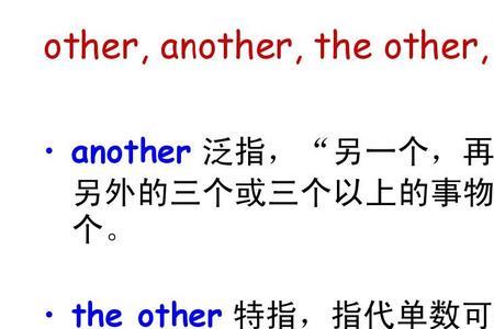 any other与the other后面加单复数的区别