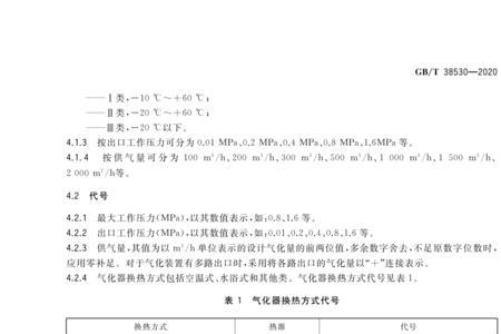 天然气气化的标准