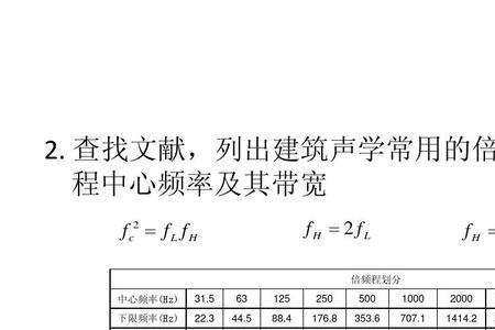 倍频程和三分之一频程的定义