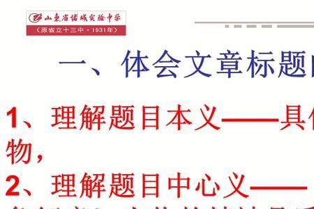 小标题有什么特点