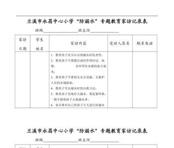 事业单位家访记录表的填写内容