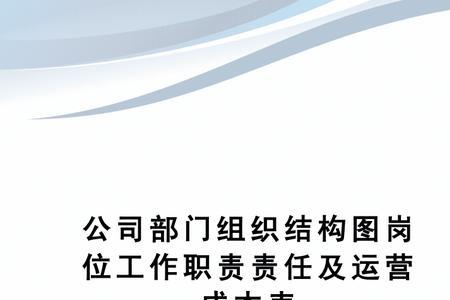 公司核心部门和岗位