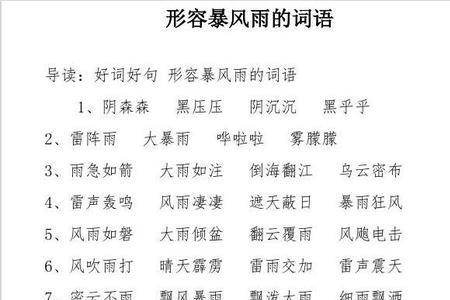 形容雨斜着下的词语