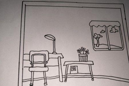 画卧室小学生简笔画