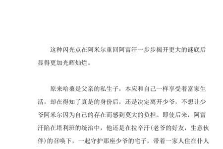 追风筝的人第三章概括