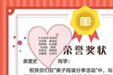 阅读之星奖状是啥子奖