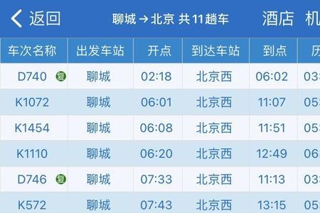 鞍山到山东聊城火车几个小时