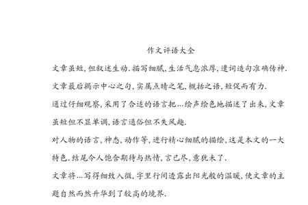 议论文评析评语