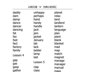 -a组合的单词