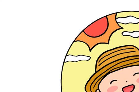 秋天农民割稻子的简笔画