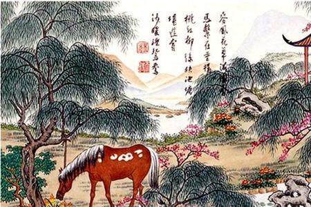 清风缠翠柳的下联