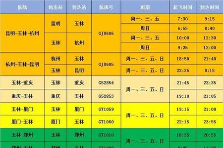 承德机场航班时刻表2022