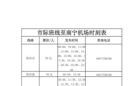 南宁火车站到机场火车时间表