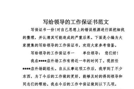 给领导的承诺书怎么写