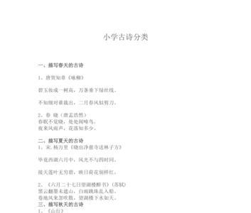 古诗积累格式