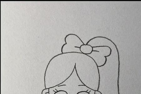 走在小河边的小女孩的简笔画