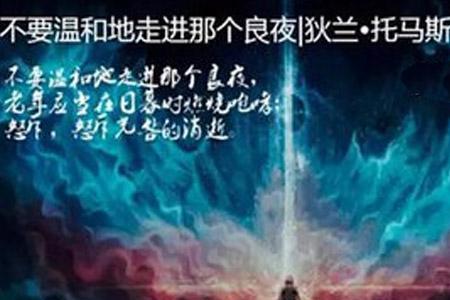 不要温和的走进那良夜的意思