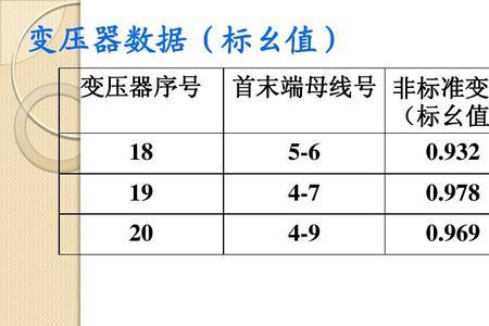 变压器标准变比和调压比