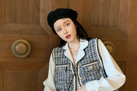 女士小香风西装马甲编织方法