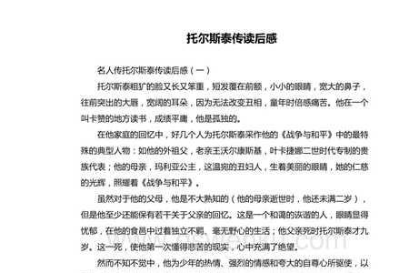 托尔斯泰风雪读后感